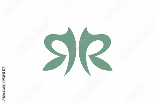 Letter R Butterfly Logo 