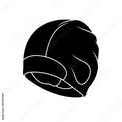 Cold Therapy Head Wrap Migraine Relief Cap Biohacking Wellness Vector Silhouette