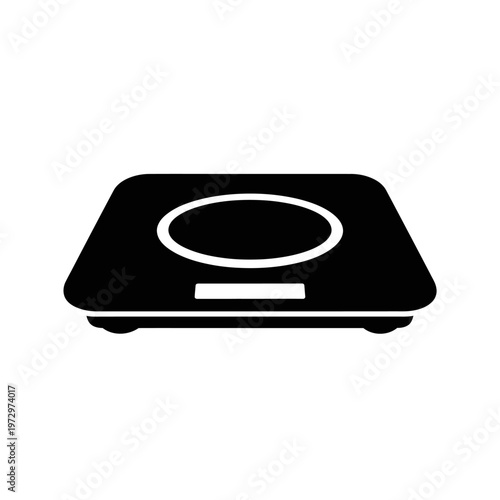 Digital Scale for Nutrient Measuring Hydroponic Laboratory Equipment Vector Silhouette