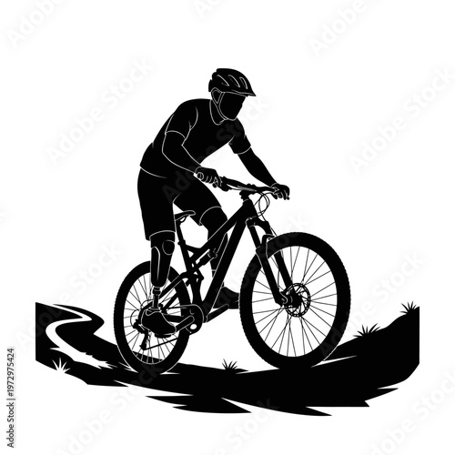 Adaptive Mountain Biker Silhouette for Extreme Sports and Freedom