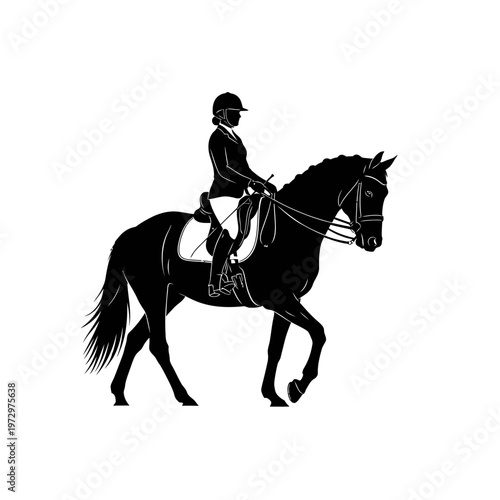 Para-Equestrian Rider Silhouette for Adaptive Sports and Dressage