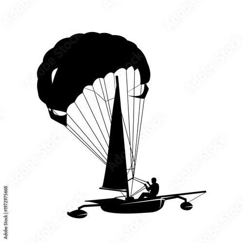 Adaptive Para-Sailor Dinghy Silhouette for Paralympic Watersports