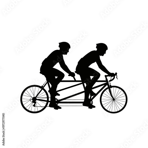 Tandem Cyclist Team Silhouette for Visually Impaired Adaptive Cycling