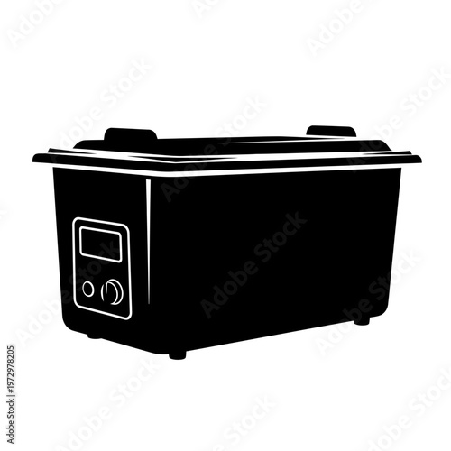 Silhouette of an Ultrasonic Produce Cleaner Tank, Food Hygiene and Sterilization Tech