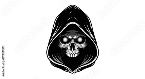 Grim Reaper Skull Hooded Figure, Dark, Mysterious, Death Symbol