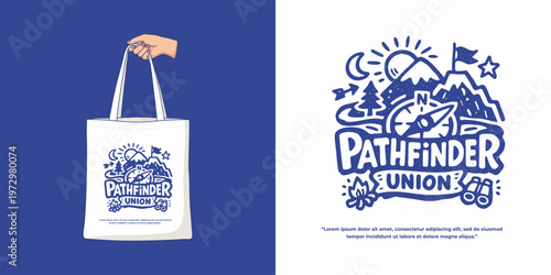 Pathfinder Union Adventure Logo on Tote Bag Mockup