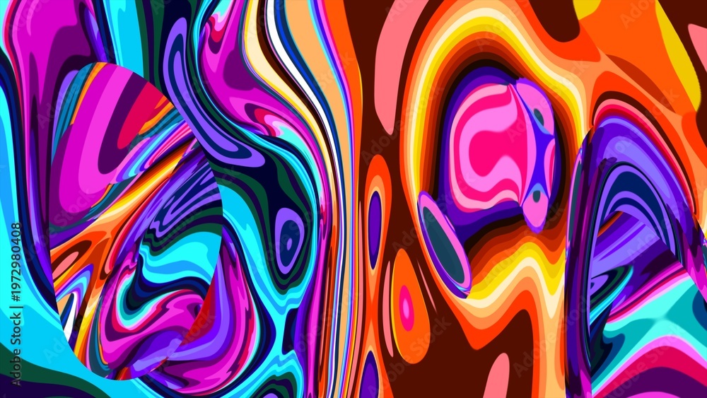Fototapeta premium Vibrant abstract colorful swirl pattern with fluid dynamic shapes