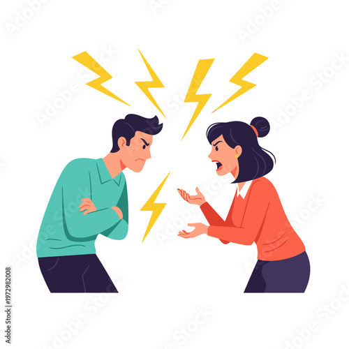 Angry Couple Arguing, Conflict and Disagreement, Relationship Problems