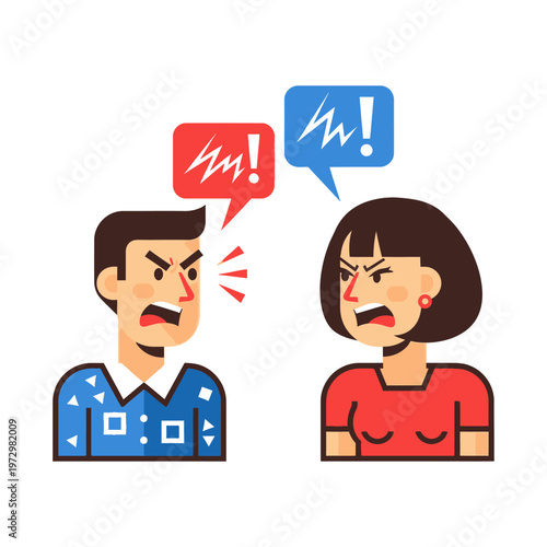 Angry Couple Arguing, Conflict and Disagreement, Communication Breakdown