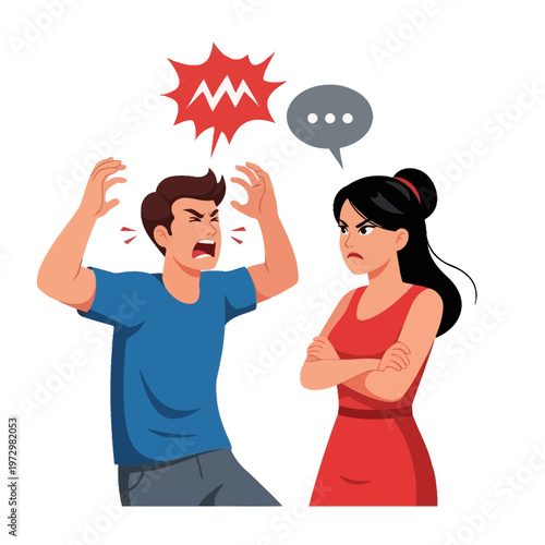 Angry Couple Arguing, Conflict and Relationship Problems, Communication Breakdown