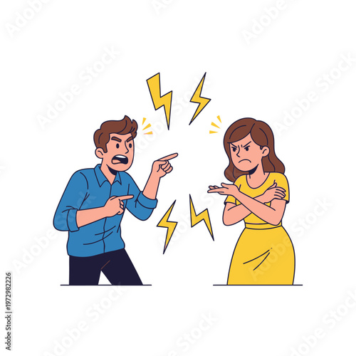 Angry Couple Arguing, Relationship Conflict, Disagreement, Stress, Emotional Tension