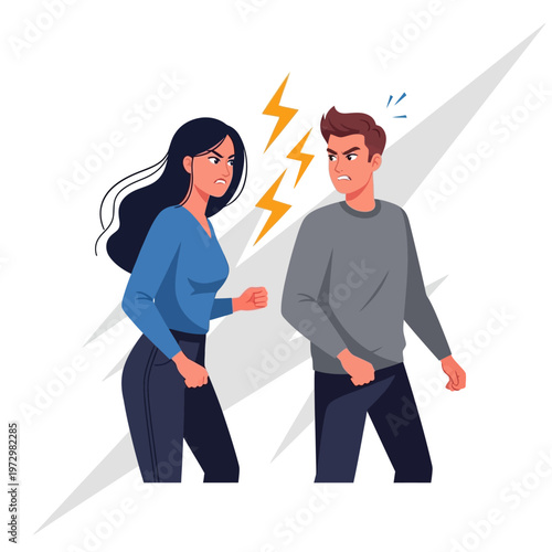 Angry Couple Arguing, Relationship Conflict, Stressful Communication, Disagreement