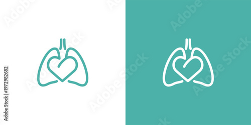 Heart and Lungs Symbol A Medical and Healthcare Concept.