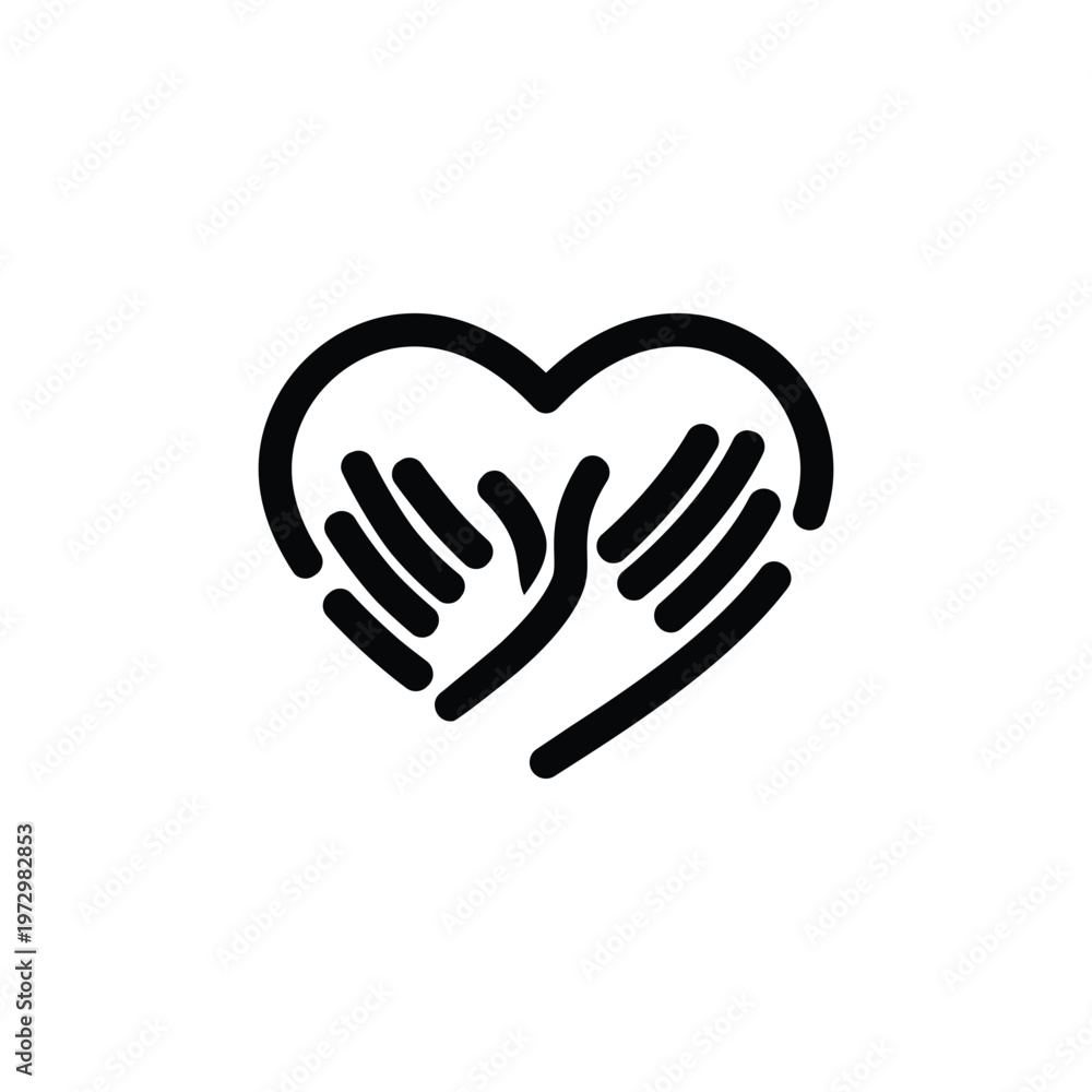 Obraz premium Heartshaped symbol of hands representing care and support.