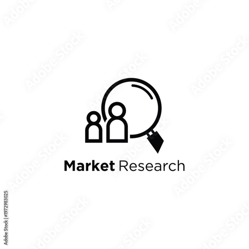 Market Research Icon Analyzing People and Business Opportunities.