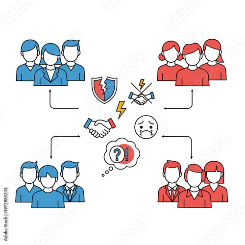 Business Conflict Resolution and Teamwork Concept