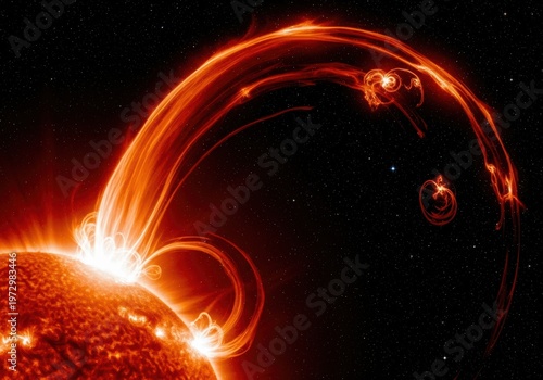 Glowing Solar Flare Erupts Directly From The Suns Surface Up Into Space