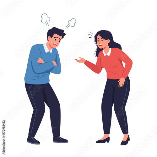 Couple Arguing, Frustrated Man and Woman in Conflict, Relationship Problems