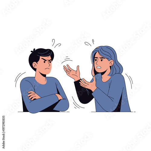 Couple arguing, disagreement, relationship conflict, emotional stress, communication breakdown