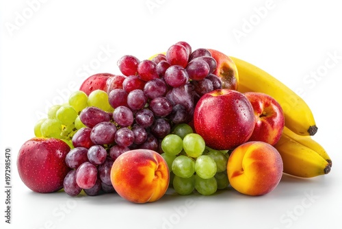 Assortment of Fresh Ripe Fruits Displayed Together.