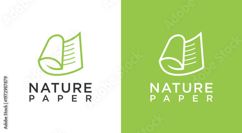 Nature Paper Logo Design EcoFriendly Brand Identity Concept.
