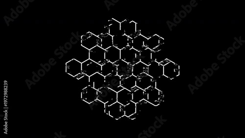 Iron Dome Glitch Attack System error Shield Hexagon Hive Style. Security representation under attack.