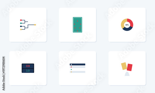 Hand-drawn soccer world cup tournament infographics including match brackets pitch scoreboard referee cards and sports data authentic illustration