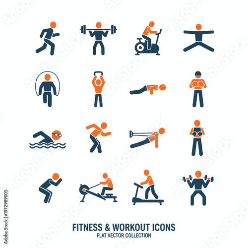 Fitness and workout icons vector collection.