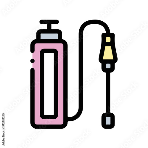 Electric water pump icon with wire and plug for plumbing