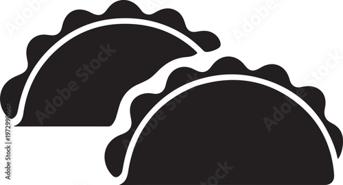 Two dumplings, potstickers or jiaozi flat vector icon for food apps and websites