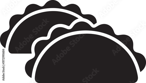 Two dumplings, potstickers or jiaozi flat vector icon for food apps and websites