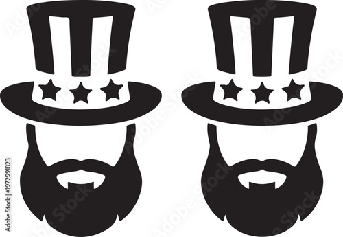 Uncle Sam Hat silhouette vector illustration