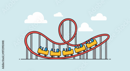 vector illustration of a roller coaster
