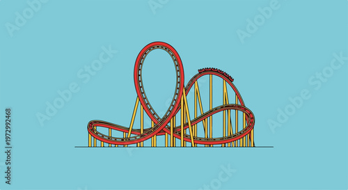 vector illustration of a roller coaster