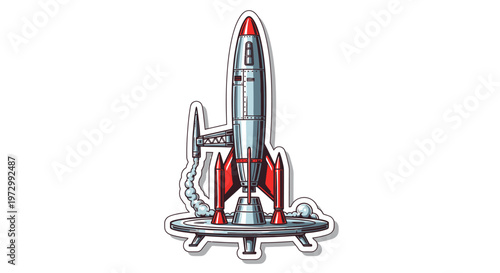 A cartoon illustration of a rocket.