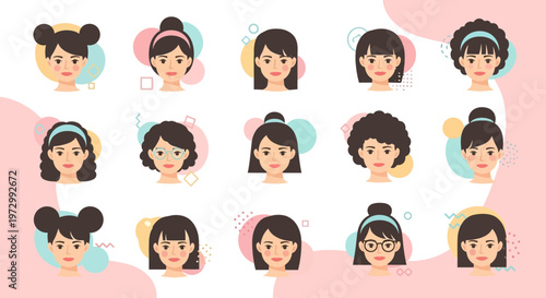 Diverse Female Hairstyles Collection: Trendy, Modern, and Classic Looks