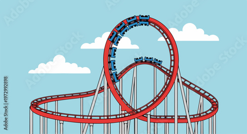 vector illustration of a roller coaster