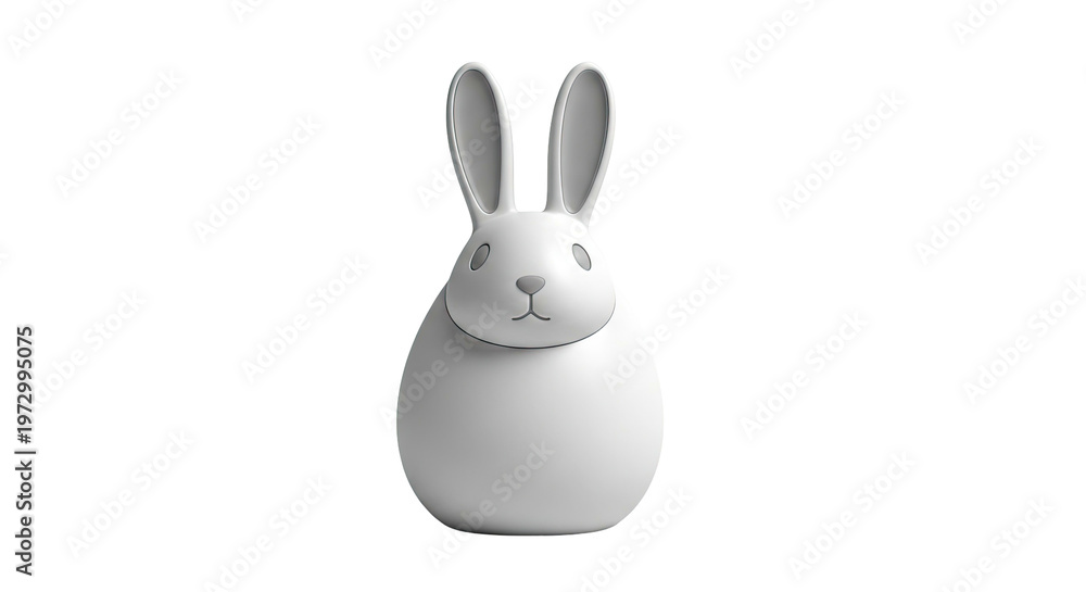 Obraz premium Minimalist White Bunny Sculpture