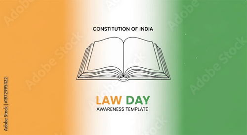 Law Day awareness template, Constitution of India, legal celebration background, Indian law vector