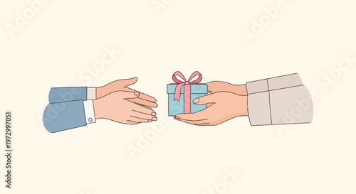 Student Giving Gift to Teacher Appreciation Day Flat Illustration