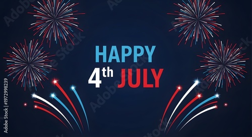 Festive fourth of july celebration with vibrant fireworks display