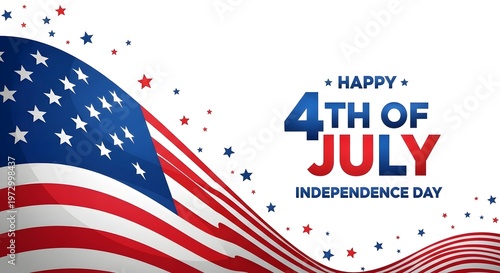 Festive fourth of july celebration with american flag and fireworks