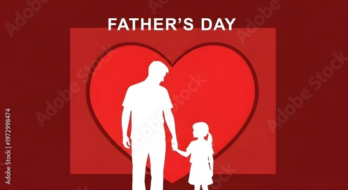 Father's day celebration silhouette of father and child holding hands