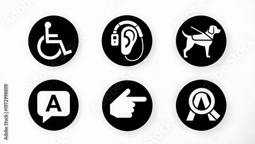 Free Download Accessibility Icons - Wheelchair, Hearing Aid, Guide Dog, Speech, Direction, Award. - GFXLoad