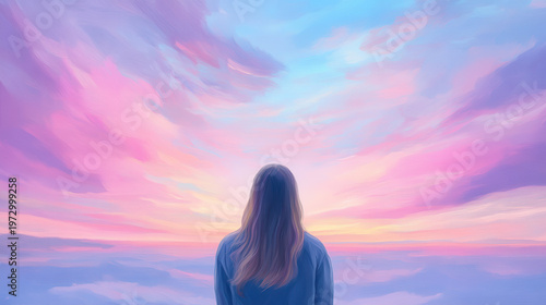 Woman looking at the sky
