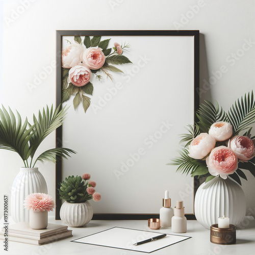 table setting with flowers