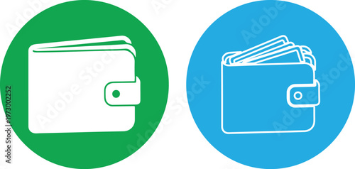 Vector illustration of two colorful wallet icons
