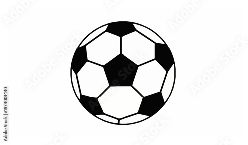 Simple black soccer ball icon vector illustration