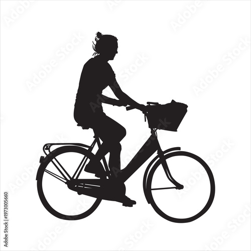 woman cycling leisurely