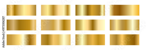 Gold Foil Palette. Elegant gradients in metallic finishes for premium design. Vector illustration.